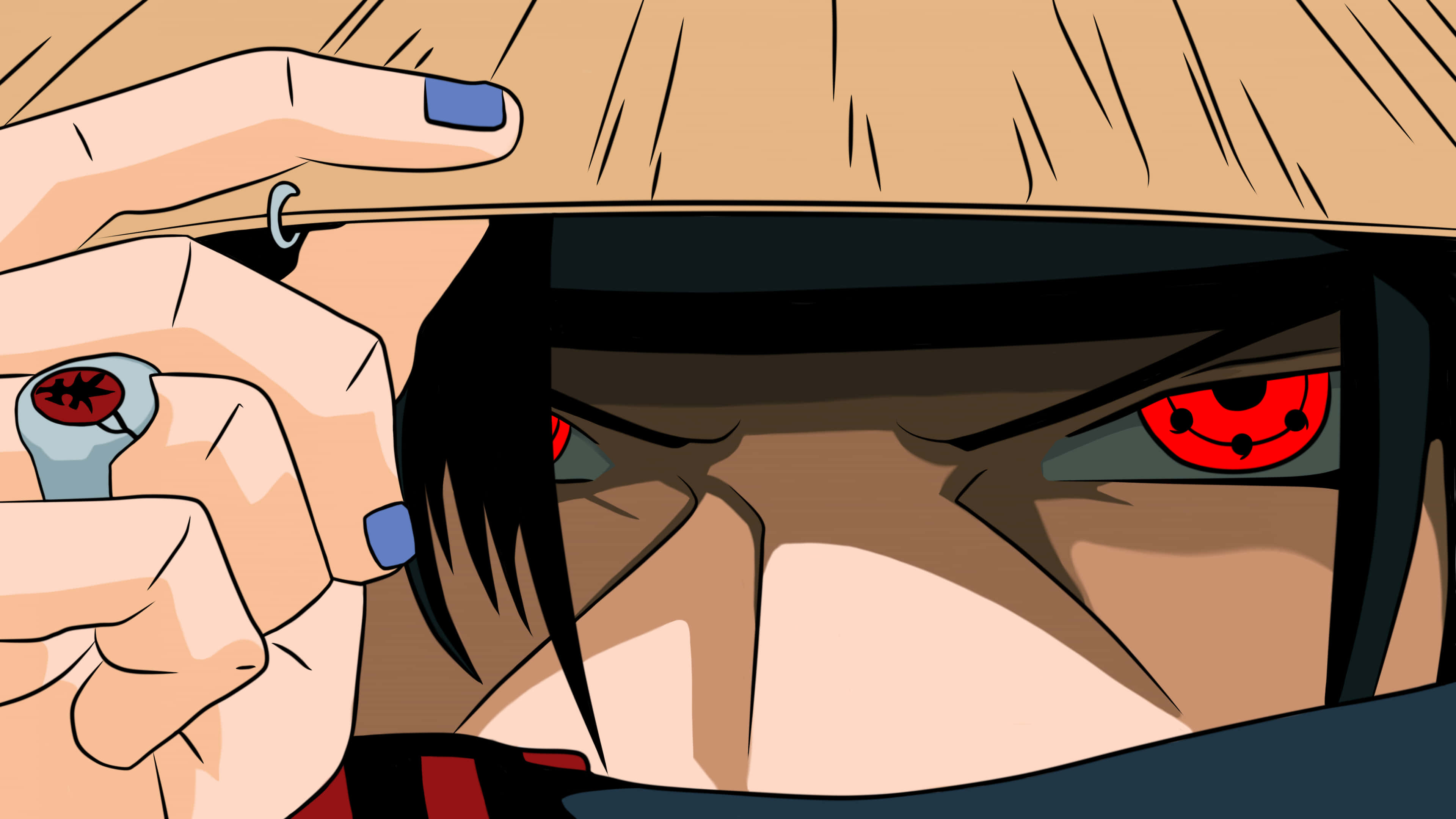 Mtumiaji wa Ajabu Akiwa na Kofia ya Majani Mtindo wa Anime Picha ya Ukuta