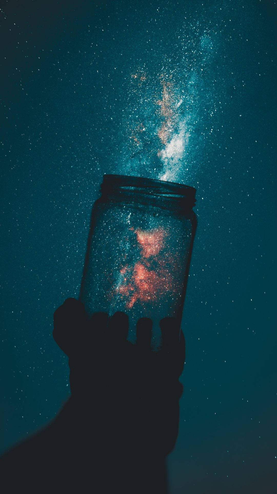 Mtungi Tupu Katika Galaxy Mrembo Picha ya Ukuta