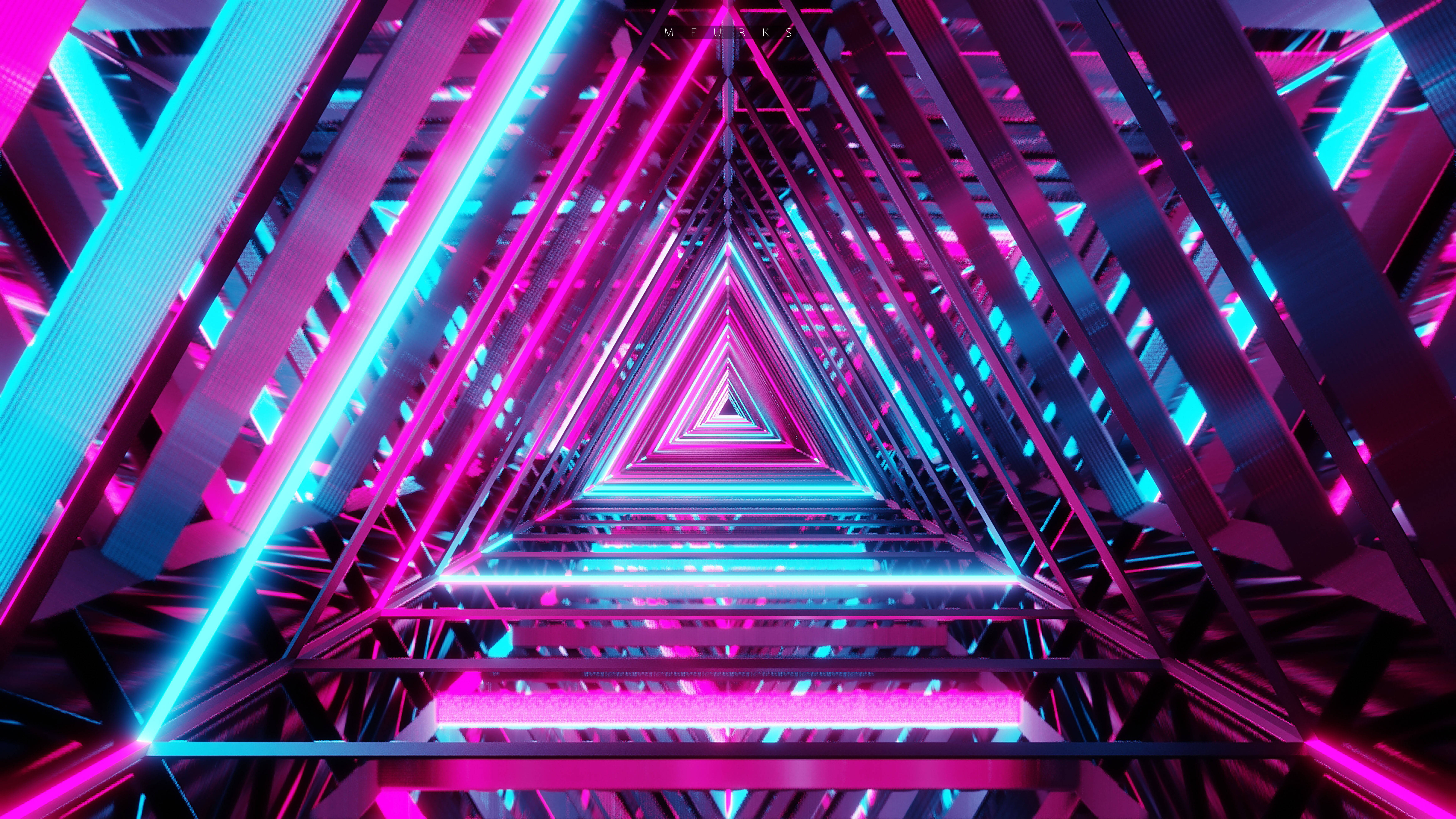 Muafaka wa Neon Purple wa Mfumo wa Triangular Picha ya Ukuta