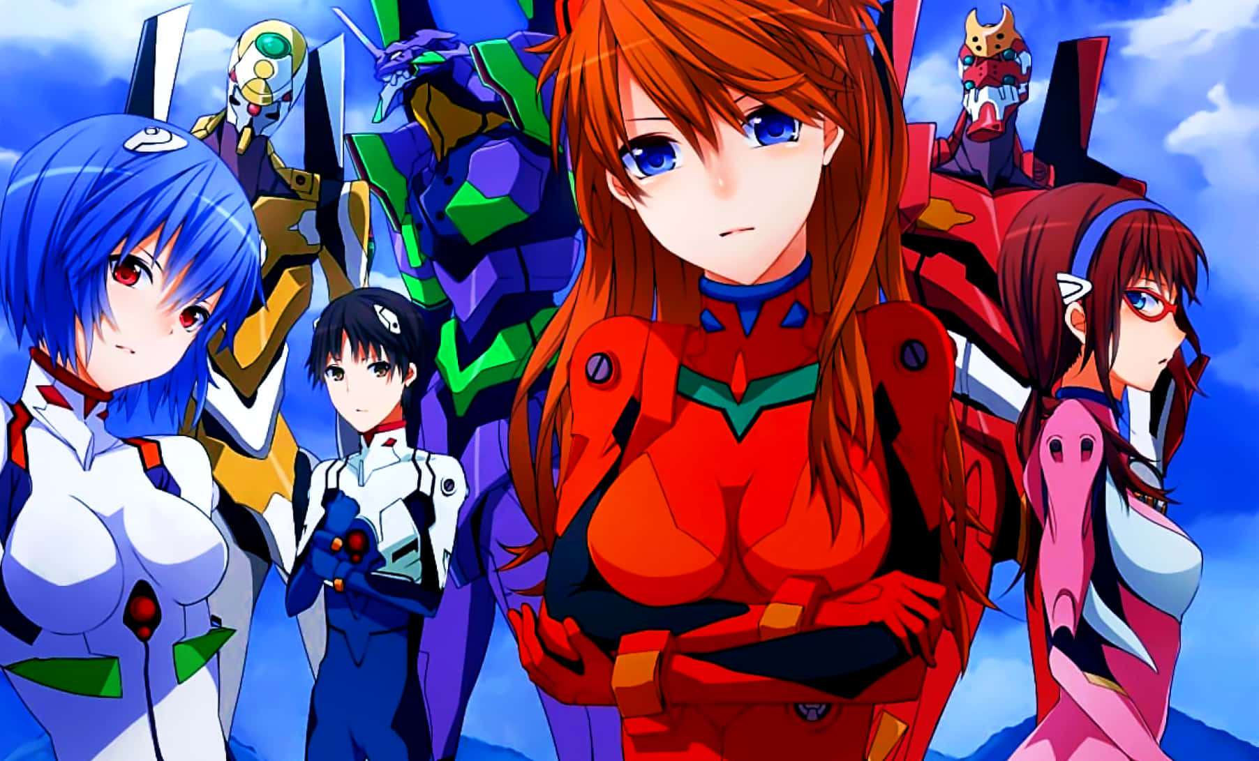 Muda wa Kikweli kutoka kwenye Sanaa ya Anime Maarufu, Neon Genesis Evangelion Picha ya Ukuta