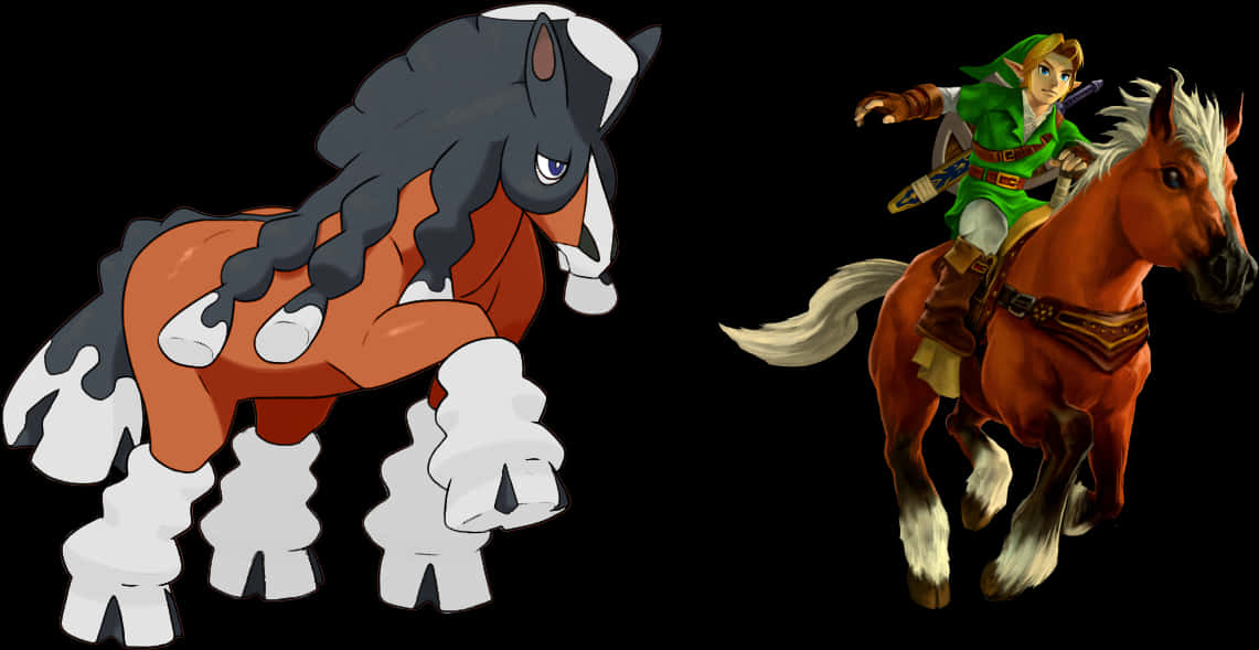 Mudsdale na Epona Picha ya Ukuta