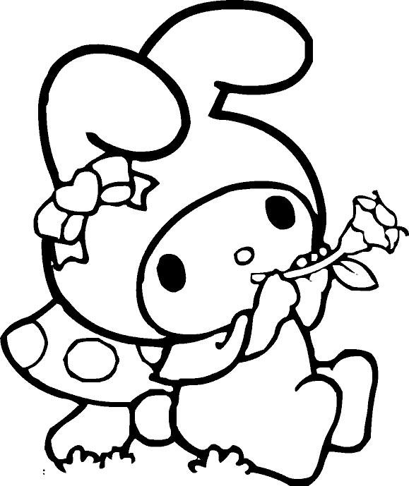 Muhtasari wa Kupaka Rangi wa My Melody Picha ya Ukuta