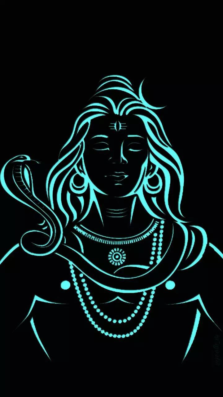 Muhtasari wa Mahadev Rudra Avatar wa Bluu Picha ya Ukuta