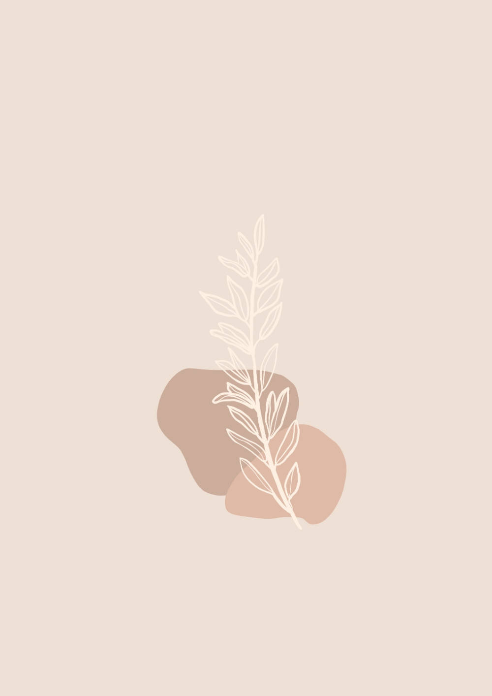 Muhtasari wa Majani ya Boho Aesthetic Minimalist Picha ya Ukuta