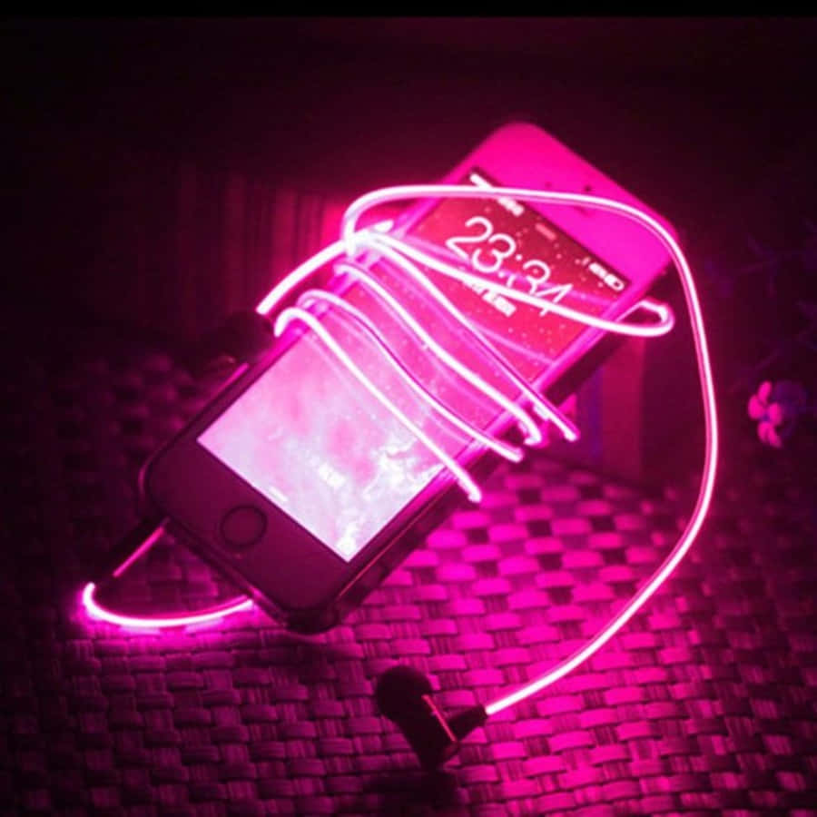 Muonekano wa Kisasa wa Rangi ya Pink ya Neon Picha ya Ukuta