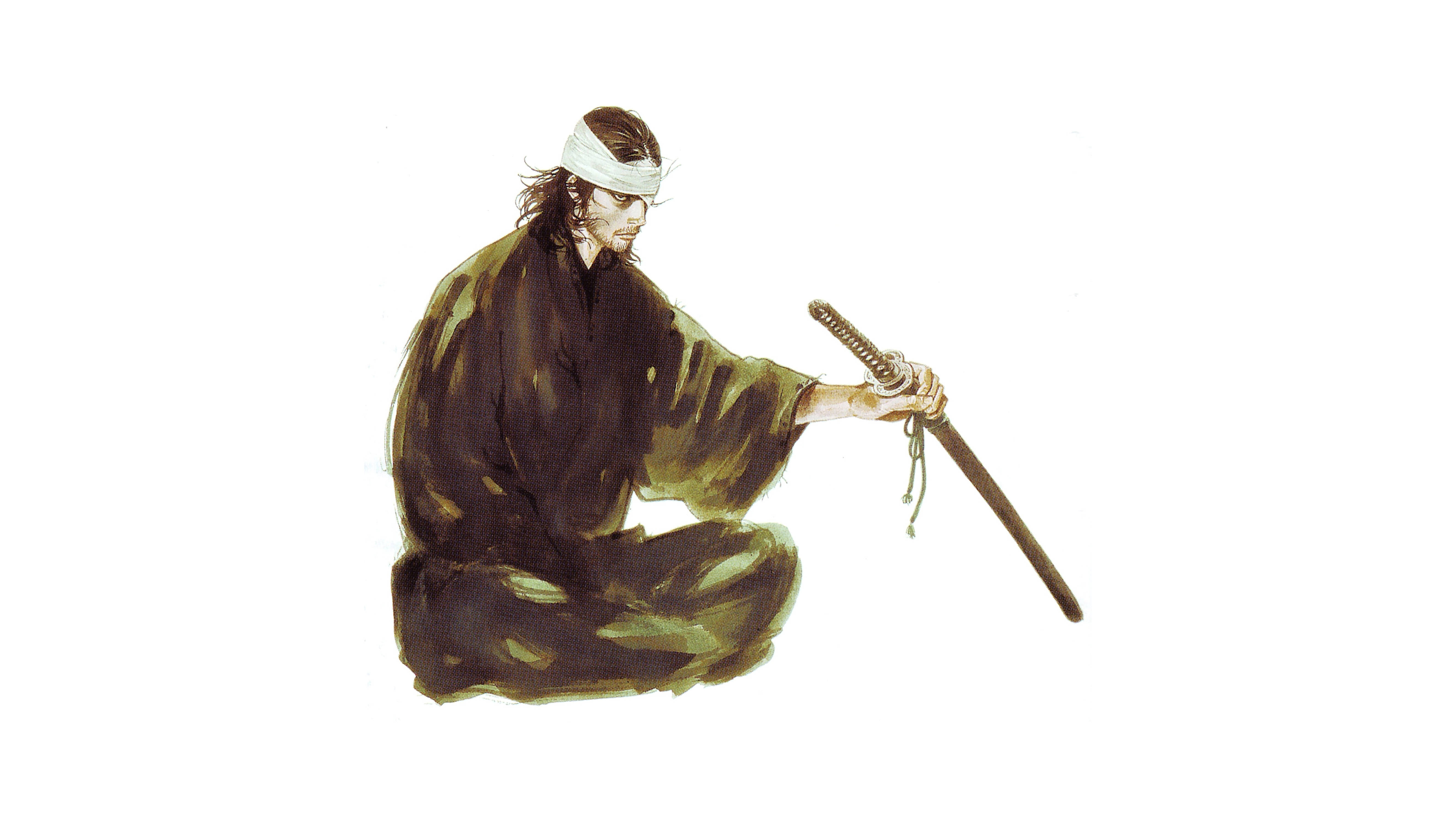 Musashi Vagabond Akiwa na Upanga Picha ya Ukuta