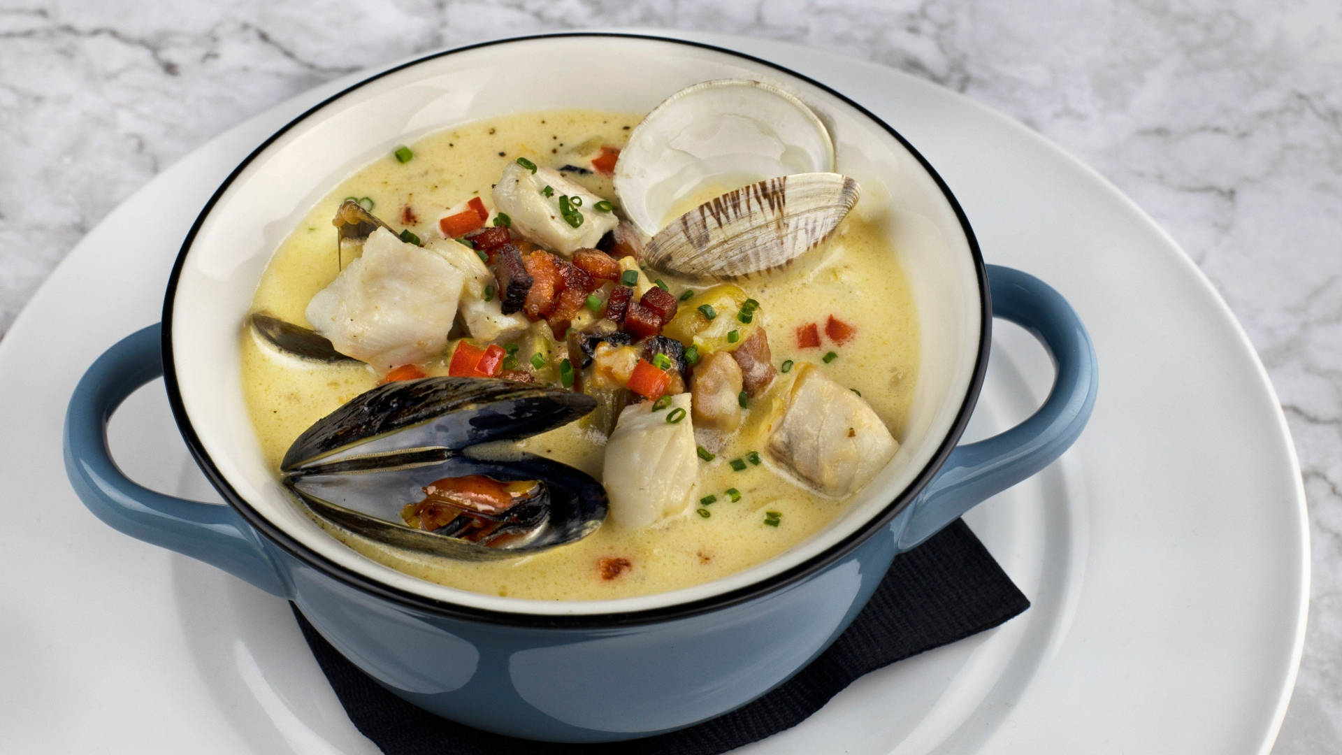 Mussels And Clams Chowder Picha ya Ukuta