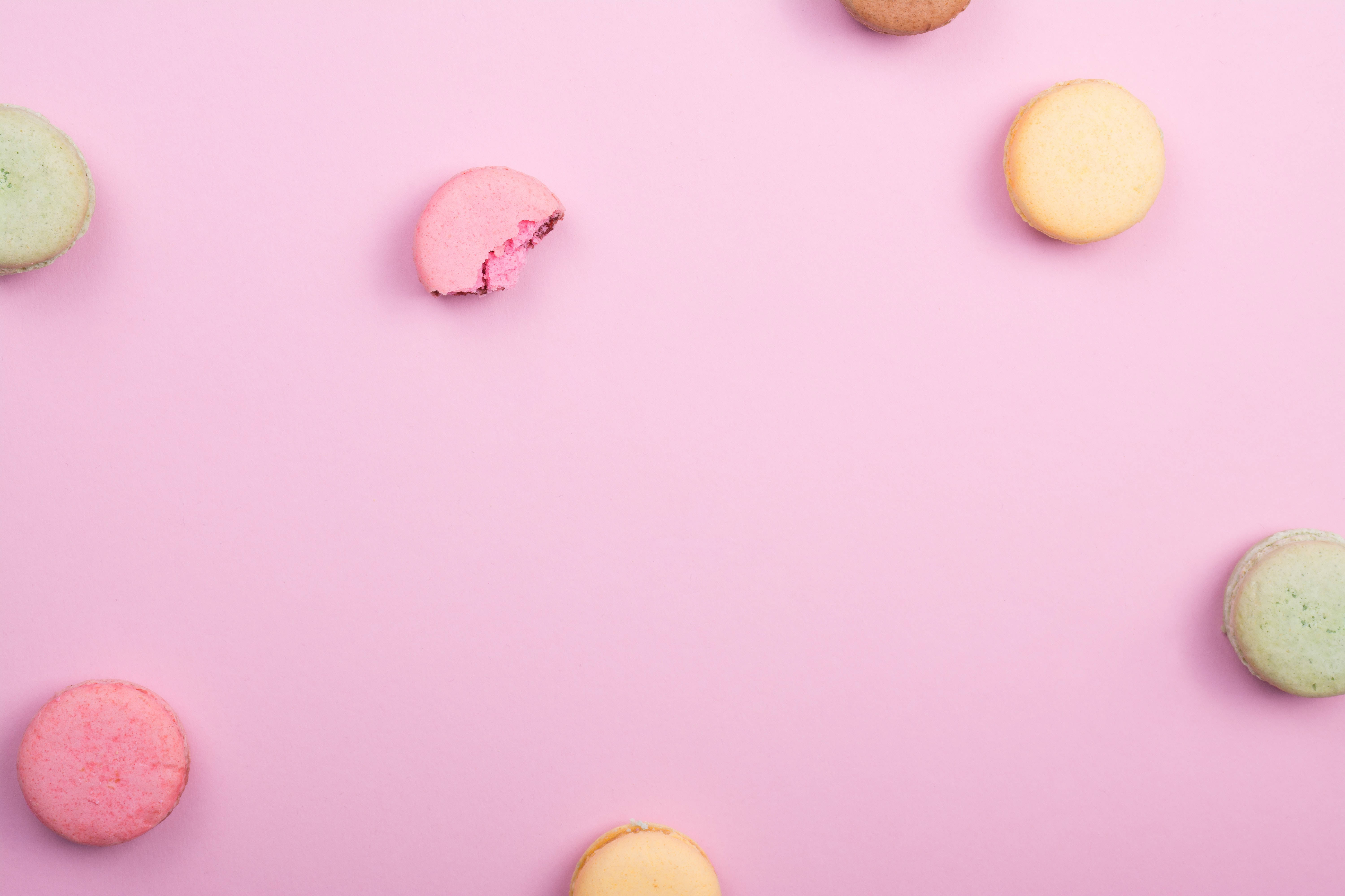 Muundo wa Macaroons Aesthetic Picha ya Ukuta