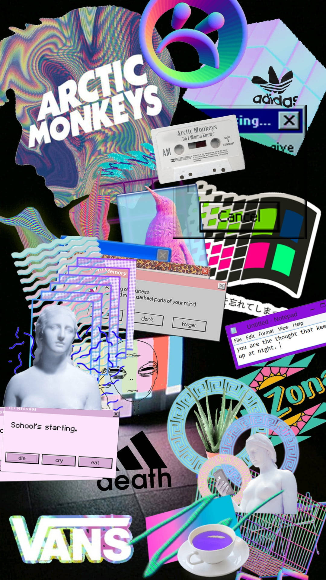 Muundo wa Vaporwave wa Alt Aesthetic Picha ya Ukuta