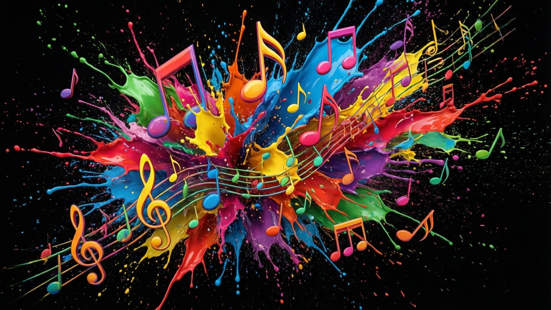 Muziki Noti Mlipuko Picha ya Ukuta