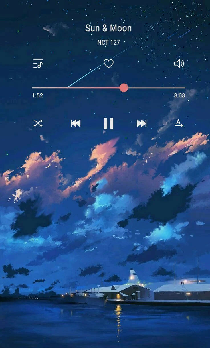 Muziki wa Aesthetic Jua na Mwezi Picha ya Ukuta