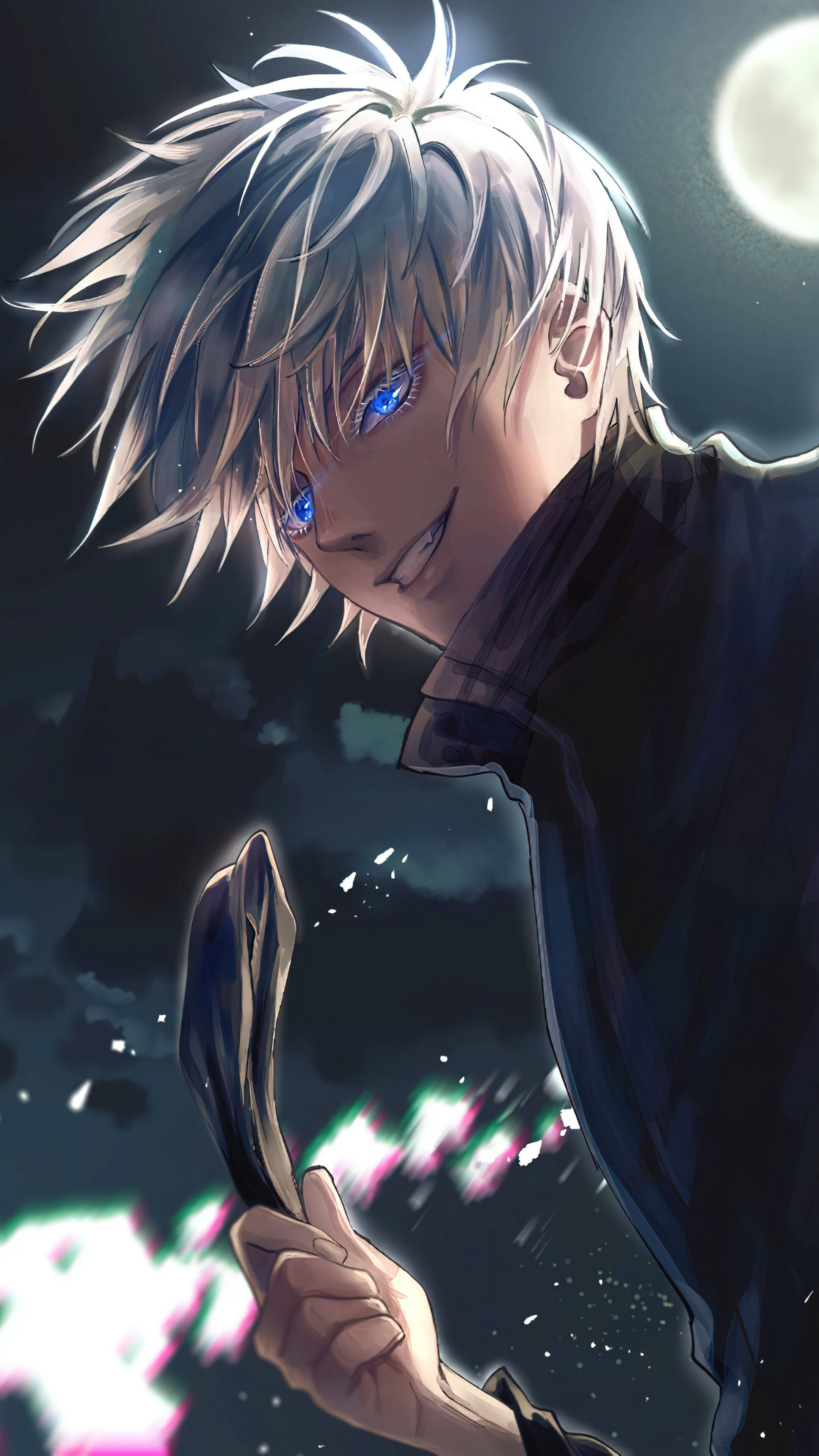 Mvulana Mwenye Nywele Nyeupe na Mtindo wa Baridi wa Anime Picha ya Ukuta