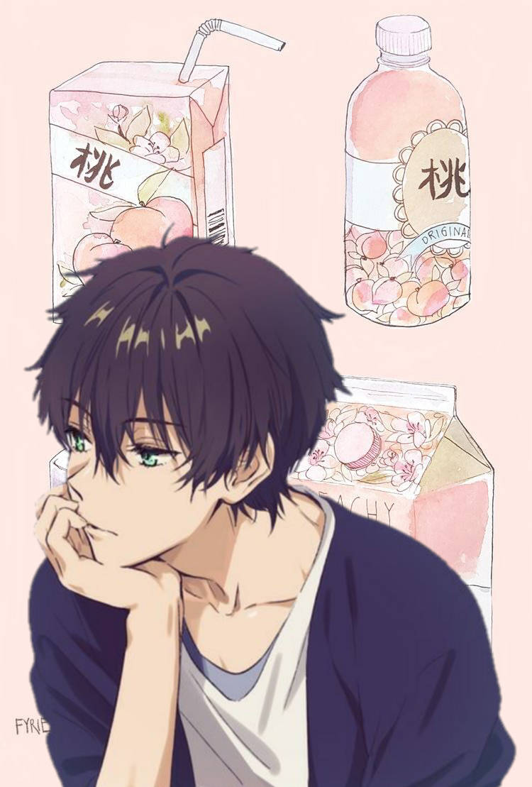 Mvulana wa Anime Mwenye Huzuni Hōtarō Oreki Aesthetic Picha ya Ukuta