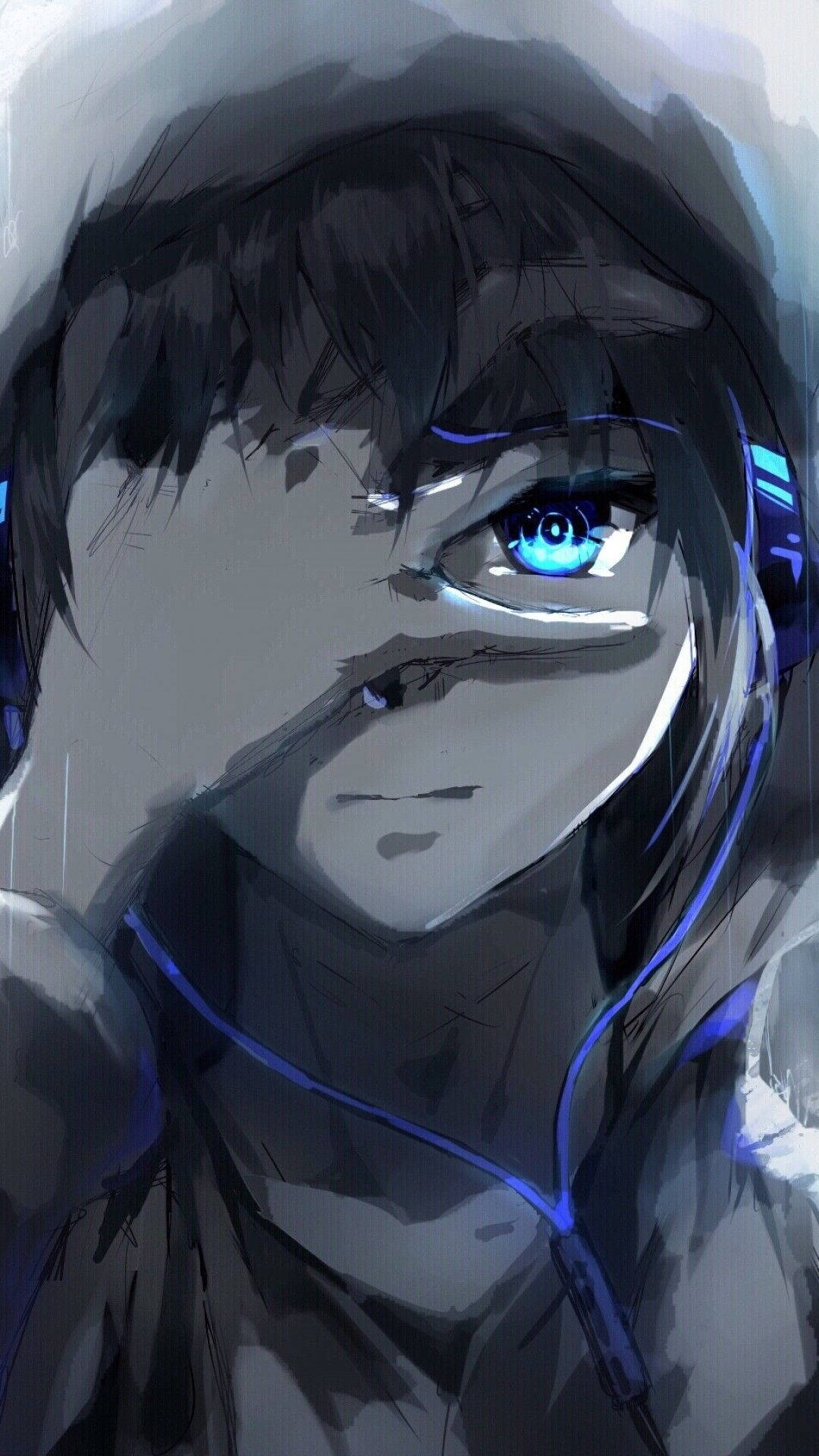 Mvulana wa Anime Mwenye Macho ya Bluu Picha ya Ukuta