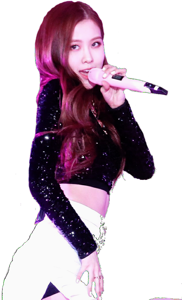 Mwanachama wa Blackpink Akiimba Jukwaani.PNG Picha ya Ukuta