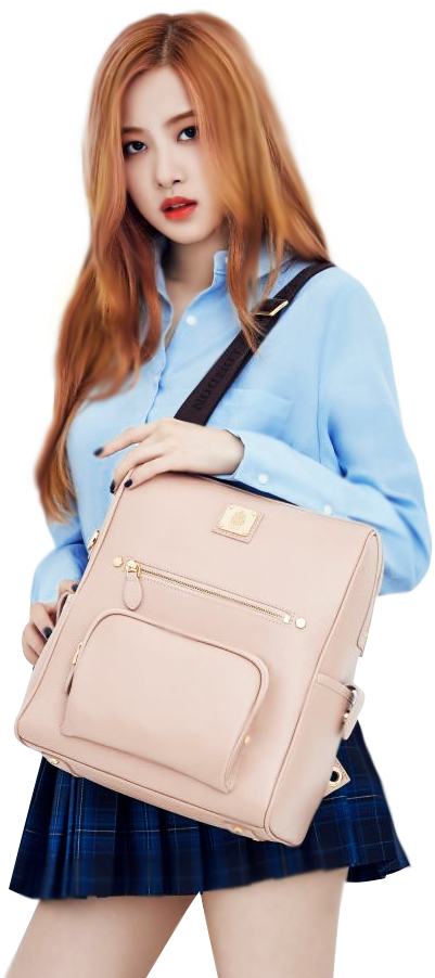 Mwanachama wa Blackpink Akiwa na Mfuko wa Beige Picha ya Ukuta