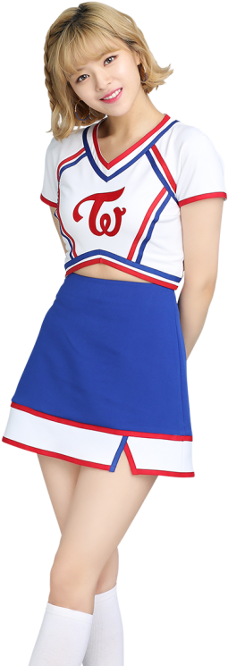 Mwanachama wa Twice Akiwa na Mavazi ya Cheerleader Picha ya Ukuta