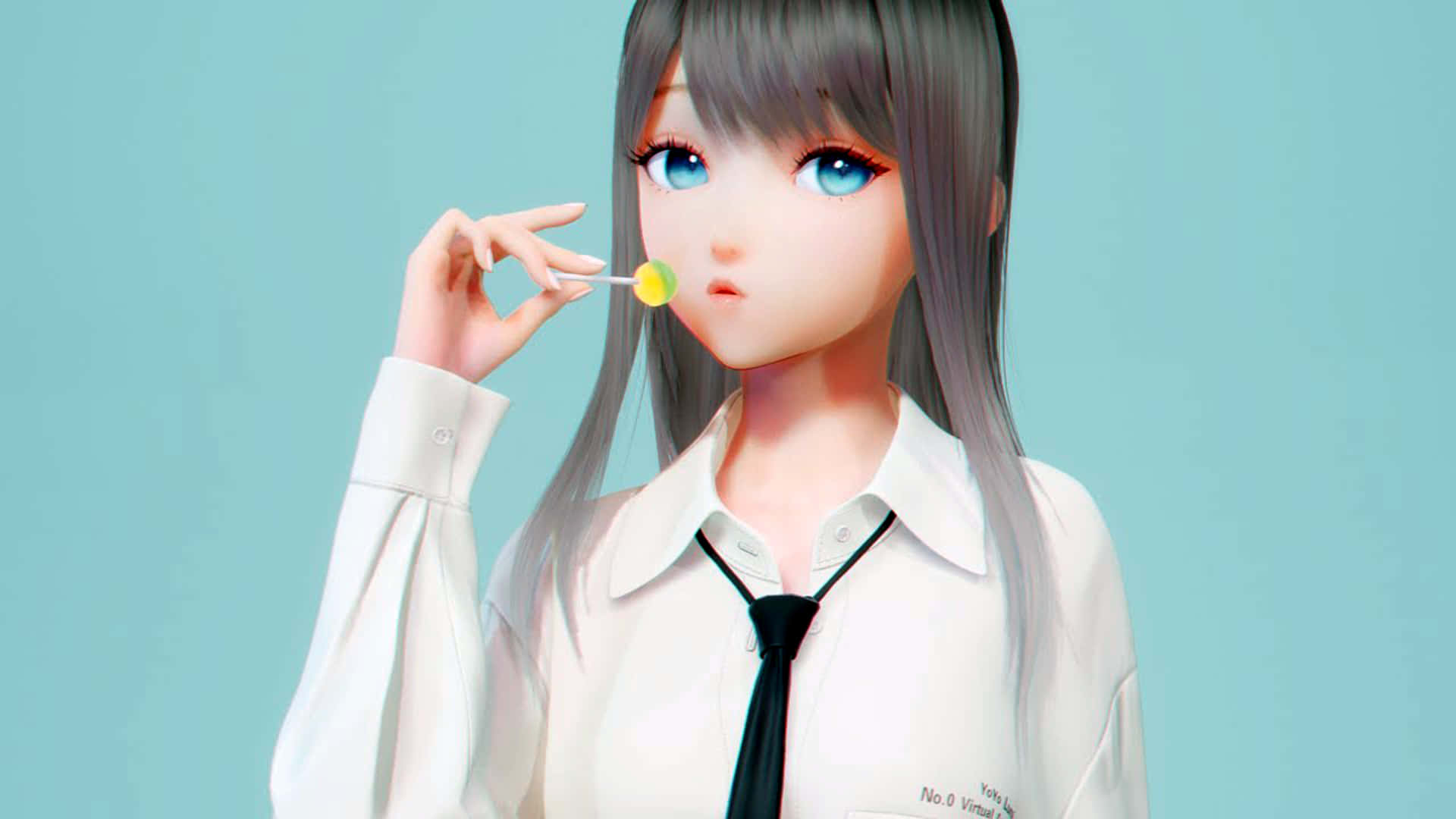 Mwanafunzi wa Shule Mchoro wa 3D wa Anime Picha ya Ukuta
