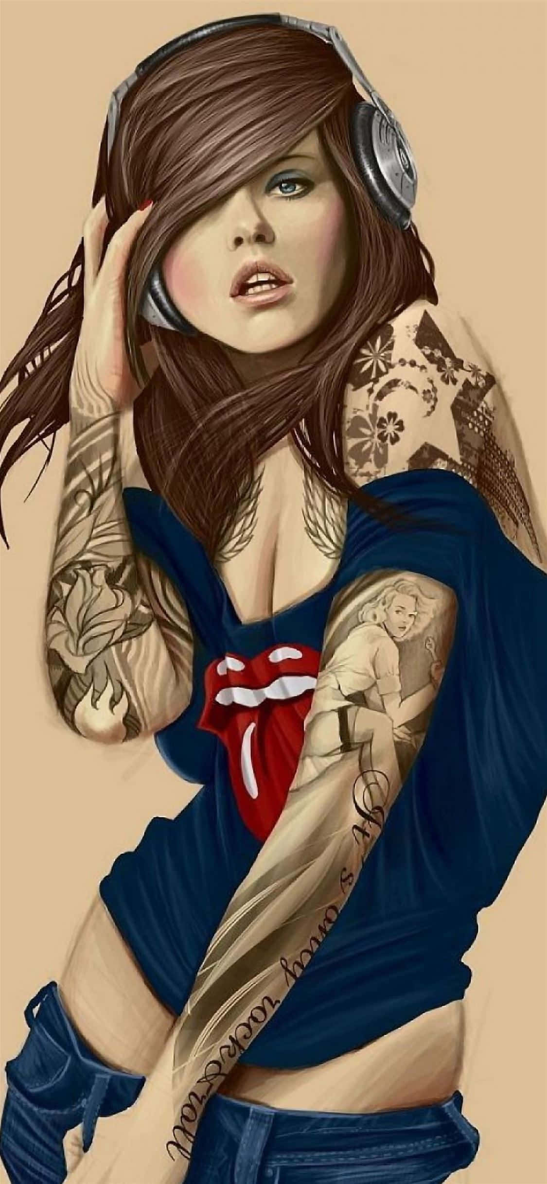 Provocative Woman In An Artwork Picha ya Ukuta