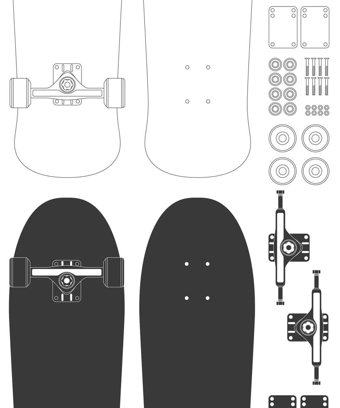 Mwanamumezi mwenye skateboard anayefurahia safari ya kiarifu Picha ya Ukuta