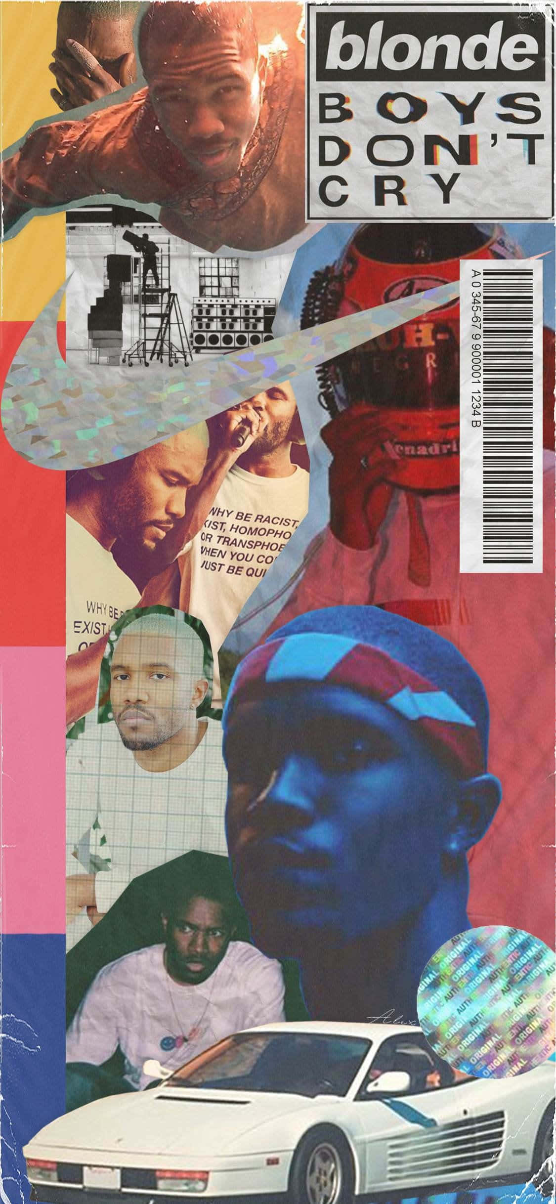 Mwanamuziki Frank Ocean anafurahi kwa furaha kupitia blur ya pinki Picha ya Ukuta