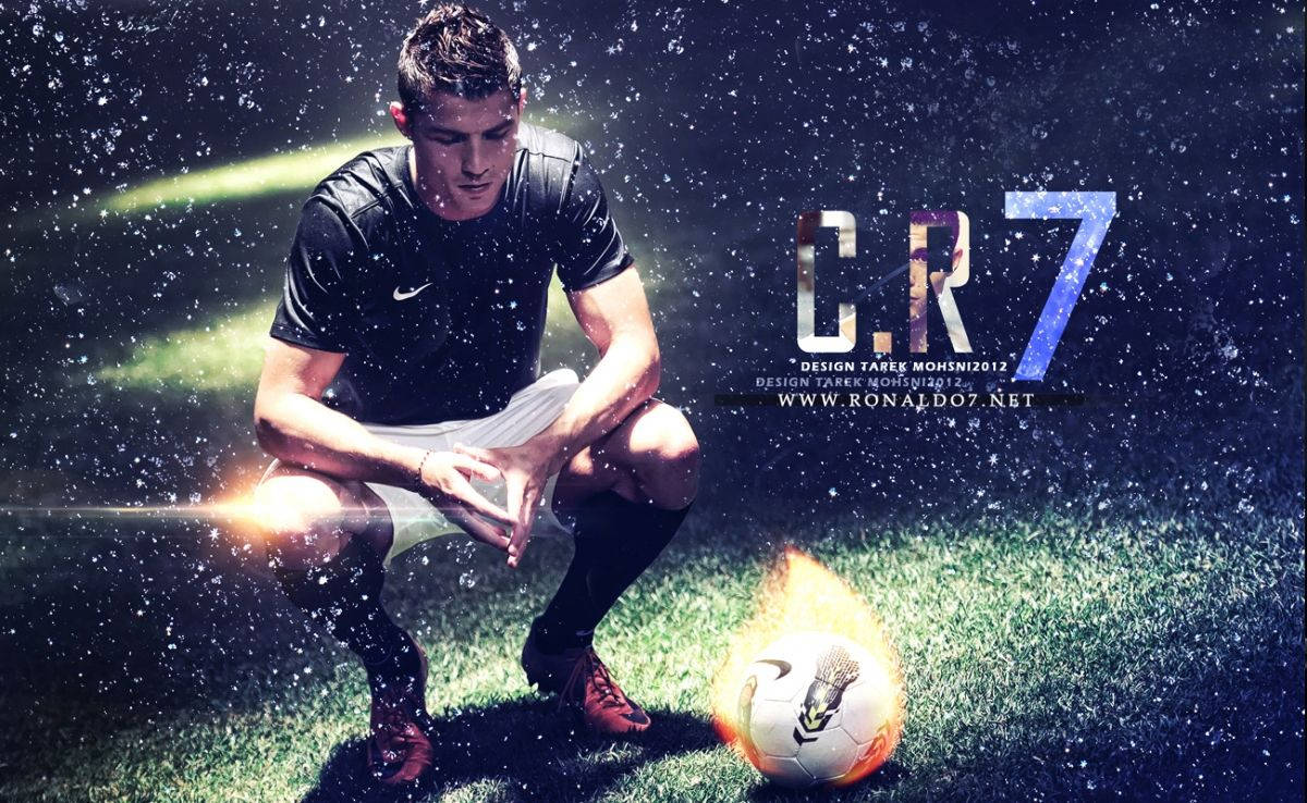 Mwanariadha Mtaalamu Cristiano Ronaldo Amelenga Katika Maandalizi Picha ya Ukuta
