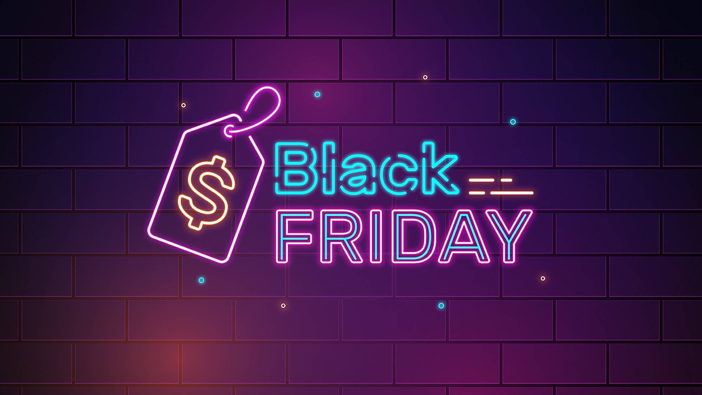 Mwanga wa Neon wa Black Friday Aesthetic Picha ya Ukuta