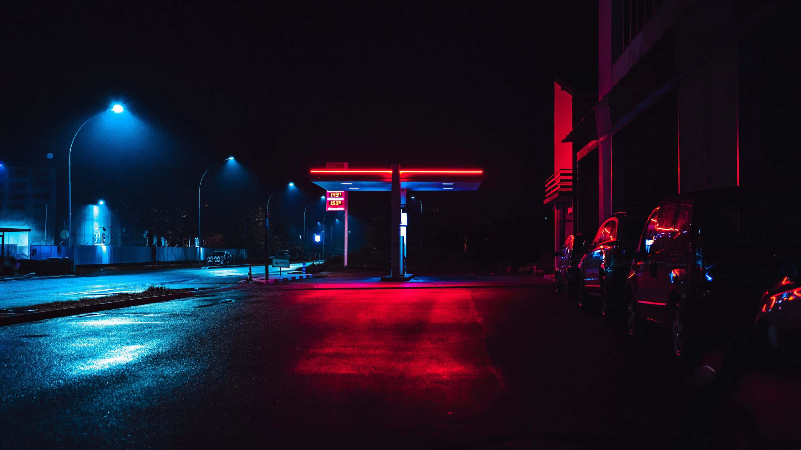 Mwangaza Mkali wa Jiji la Neon Picha ya Ukuta