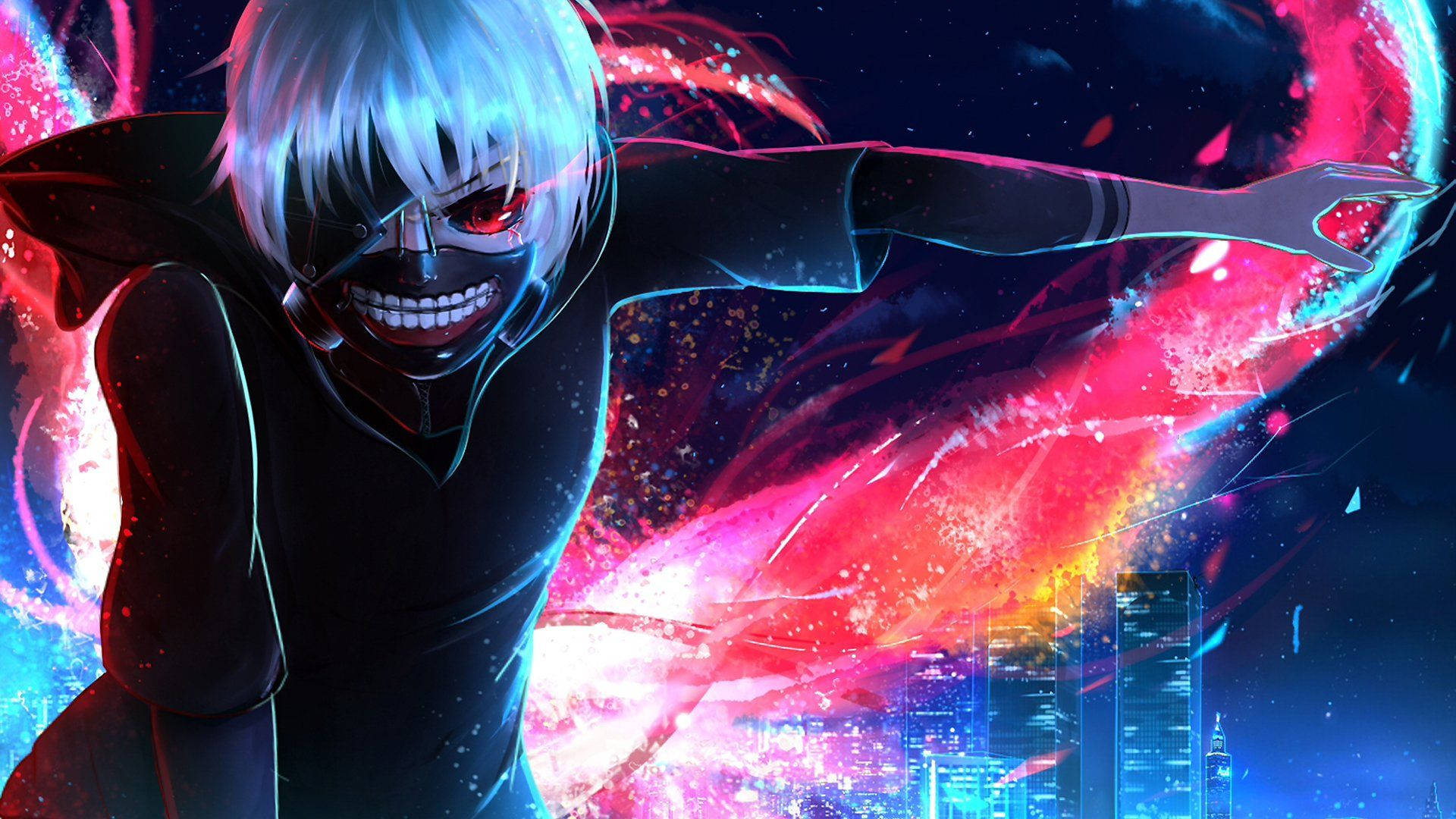 Mwangaza Mwekundu wa Ken wa Wahusika wa Tokyo Ghoul Picha ya Ukuta