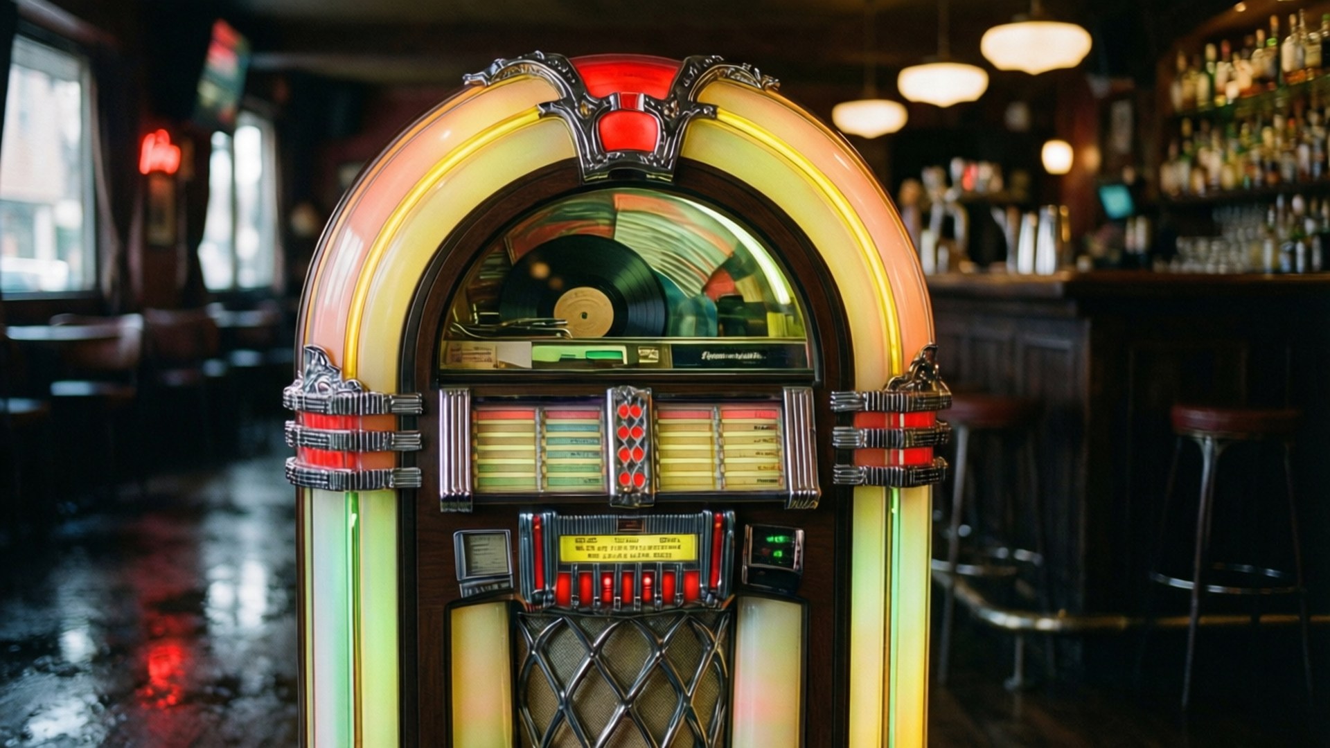 Mwangaza wa Jukebox Picha ya Ukuta