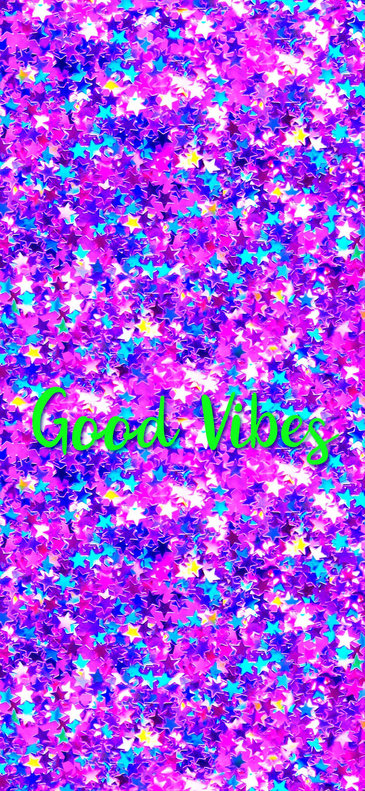 Star Sequins Good Vibes iPhone Picha ya Ukuta