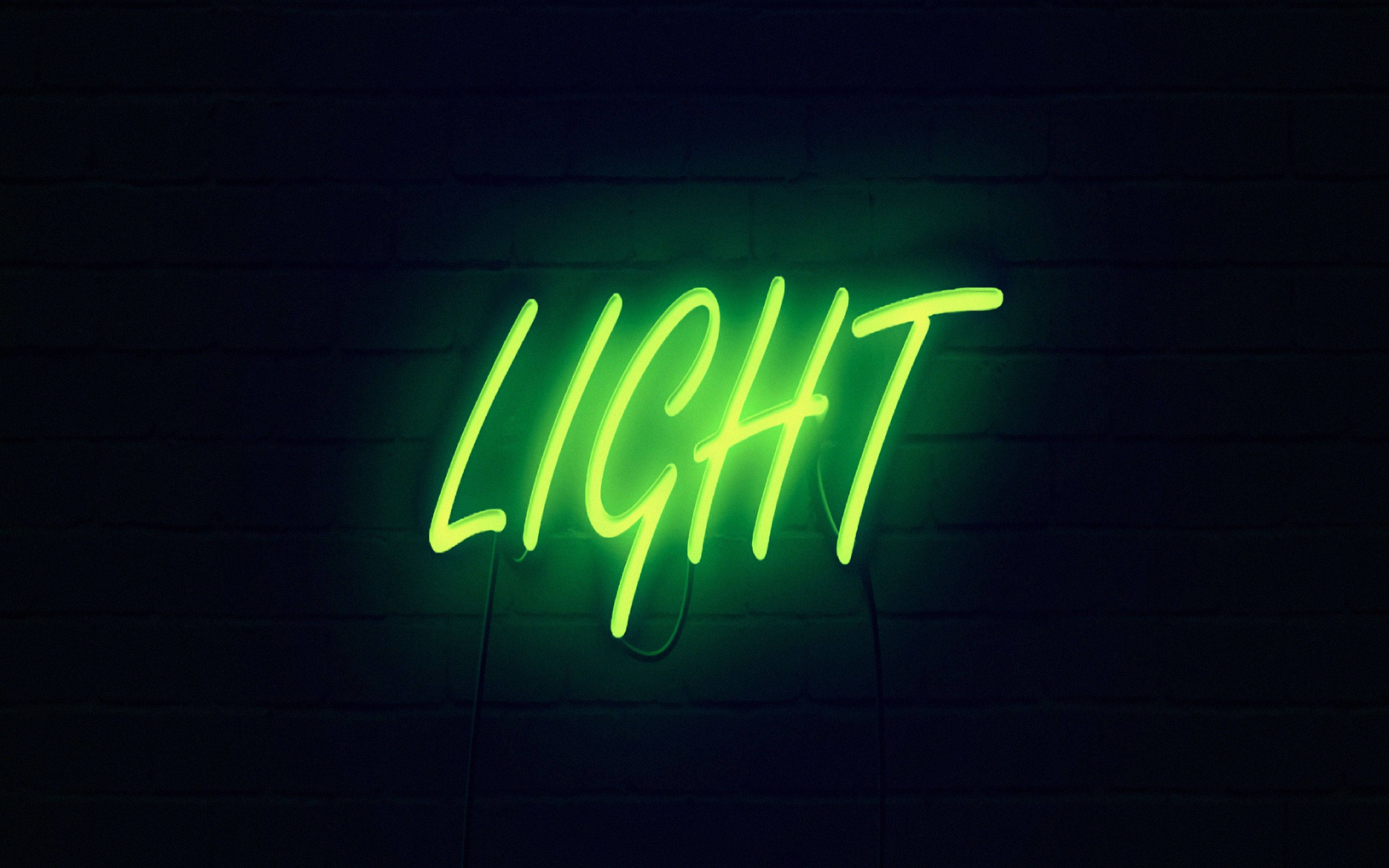 Mwangaza wa Neon Kijani Kibinafsi Picha ya Ukuta