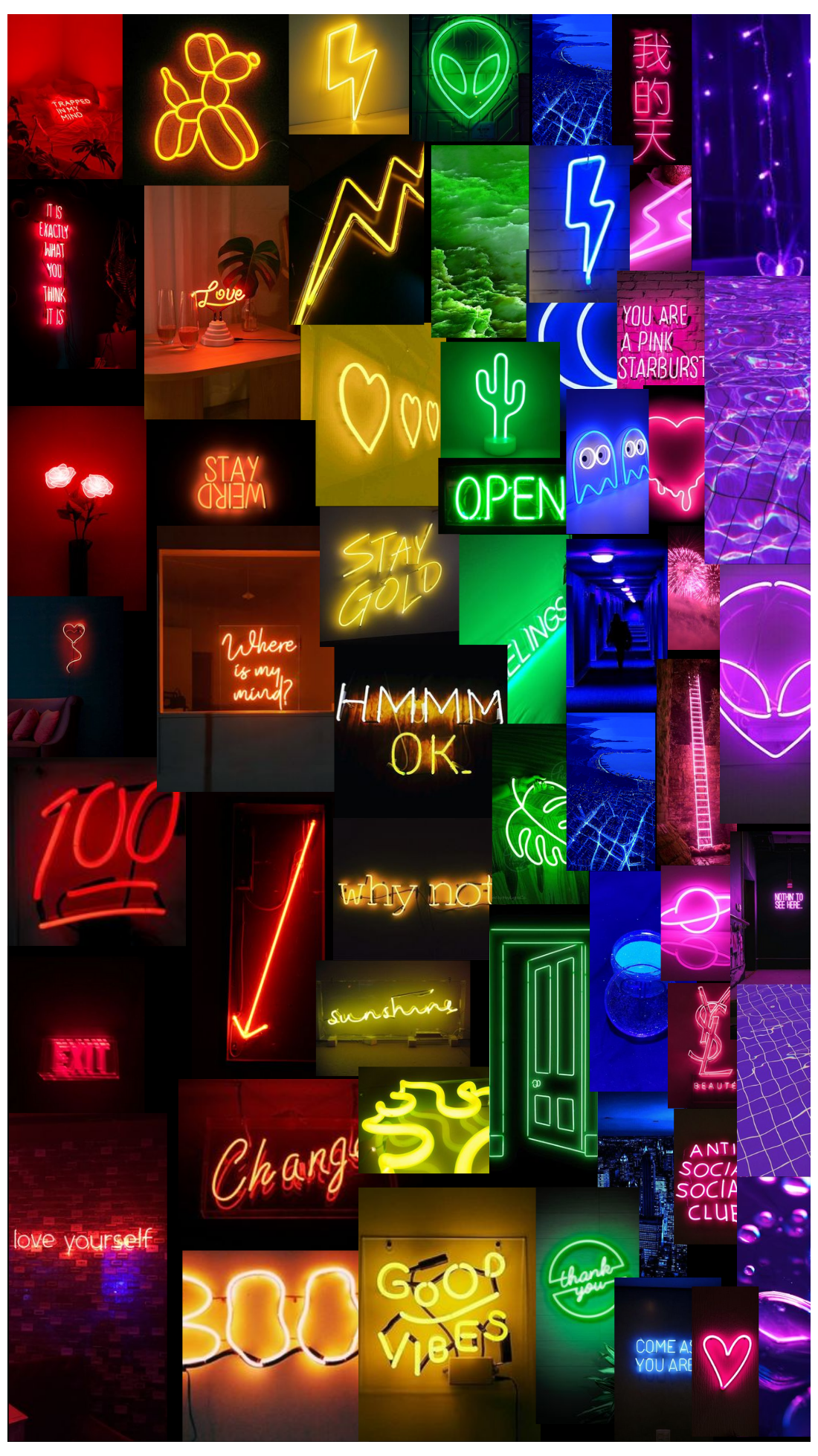 Mwangaza wa Neon Unaong'aa Picha ya Ukuta