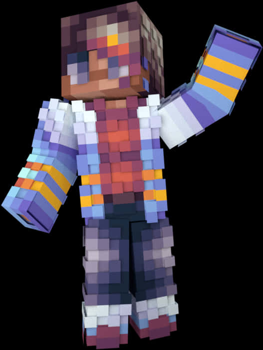 Mwenye Silaha za Rangi Mbalimbali katika Minecraft Picha ya Ukuta