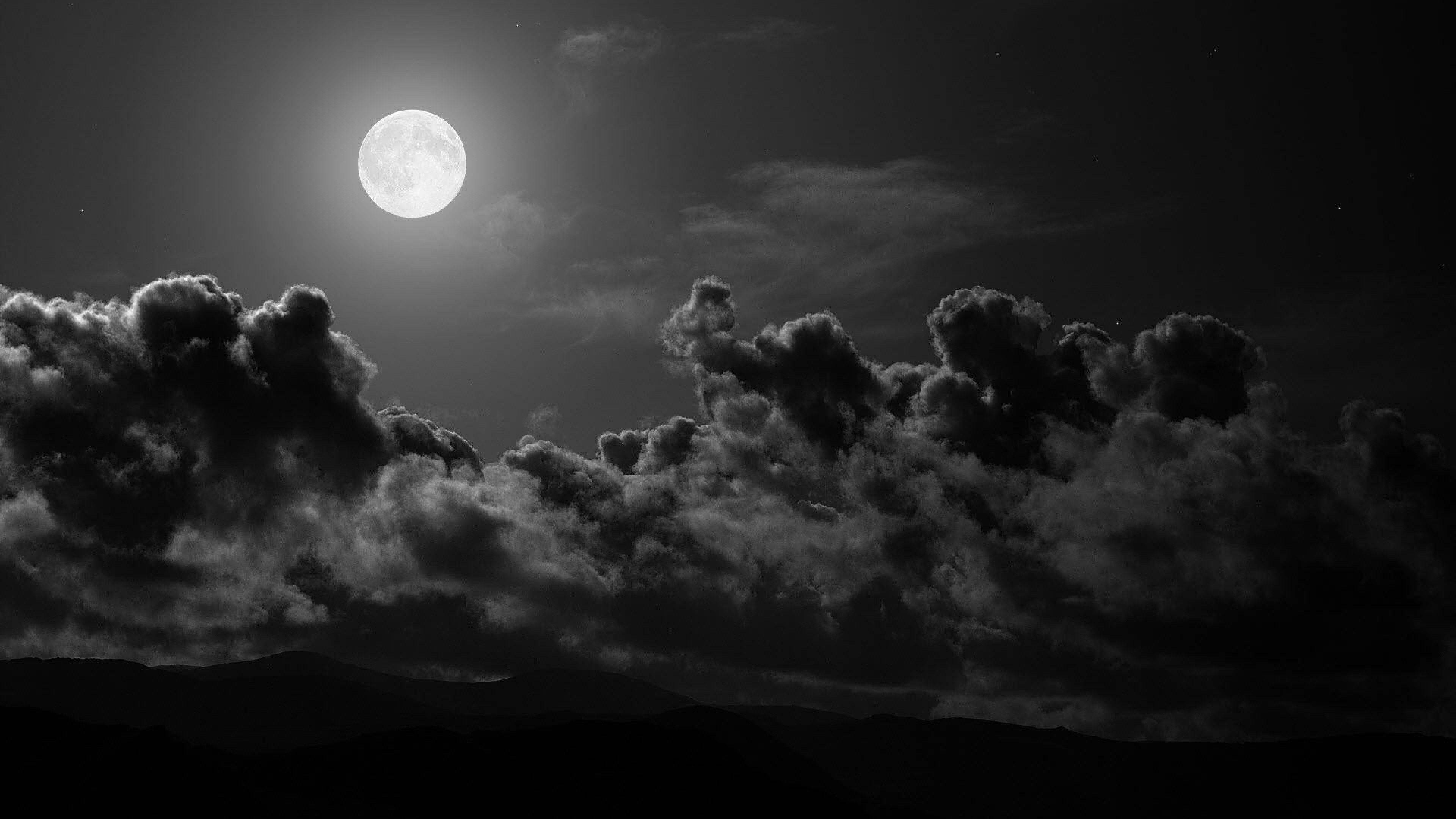 Mwezi Aesthetic Monochrome Picha ya Ukuta