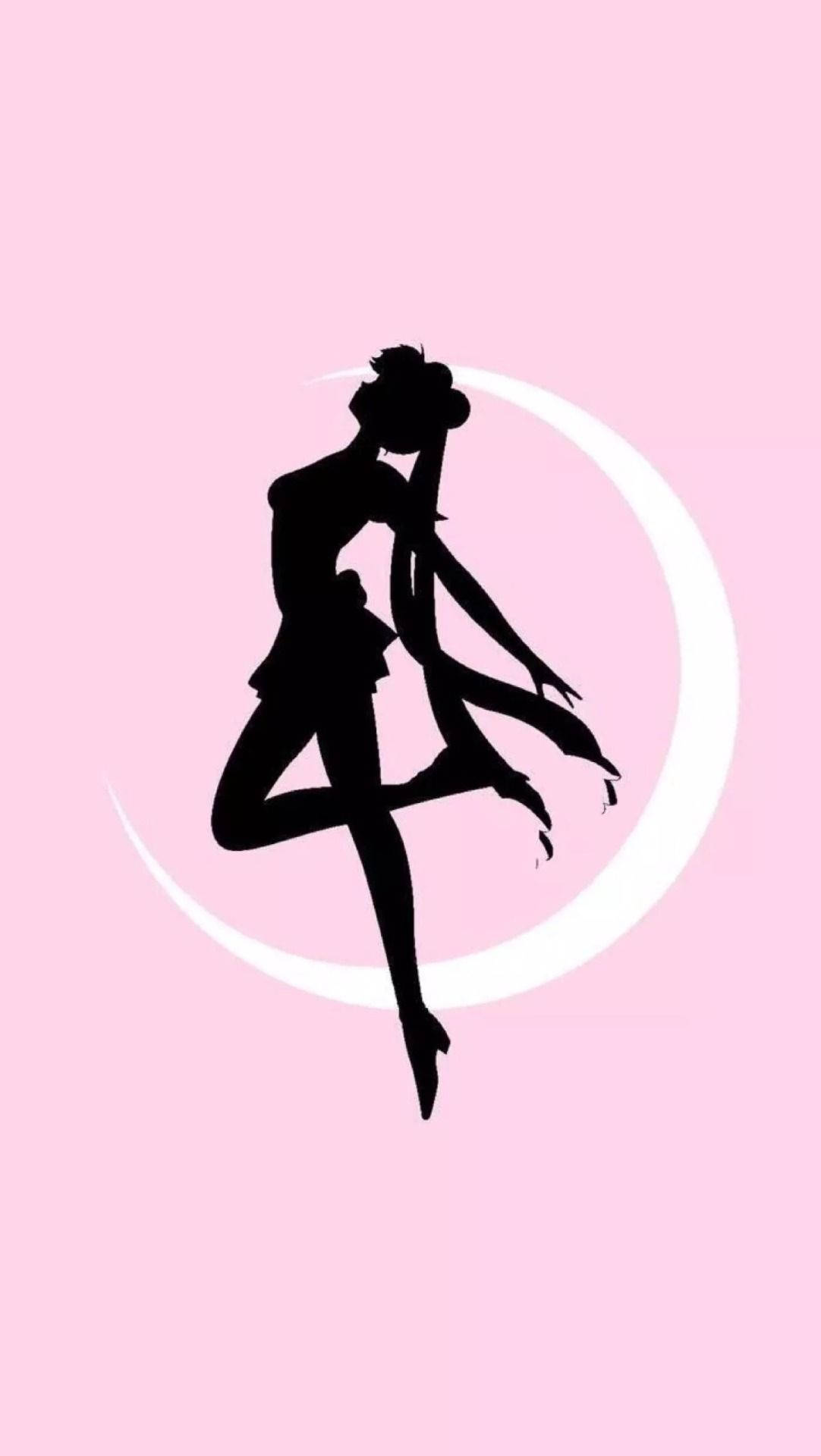 Mwezi Mwekundu wa Pembe ya Mwezi Sailor Moon iPhone Picha ya Ukuta