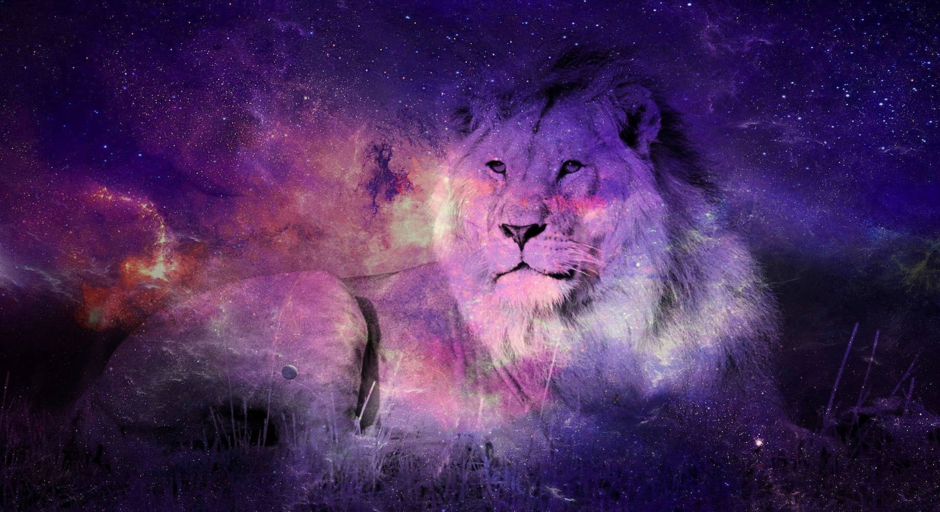 Mwingiliano wa Simba na Galaxy Picha ya Ukuta