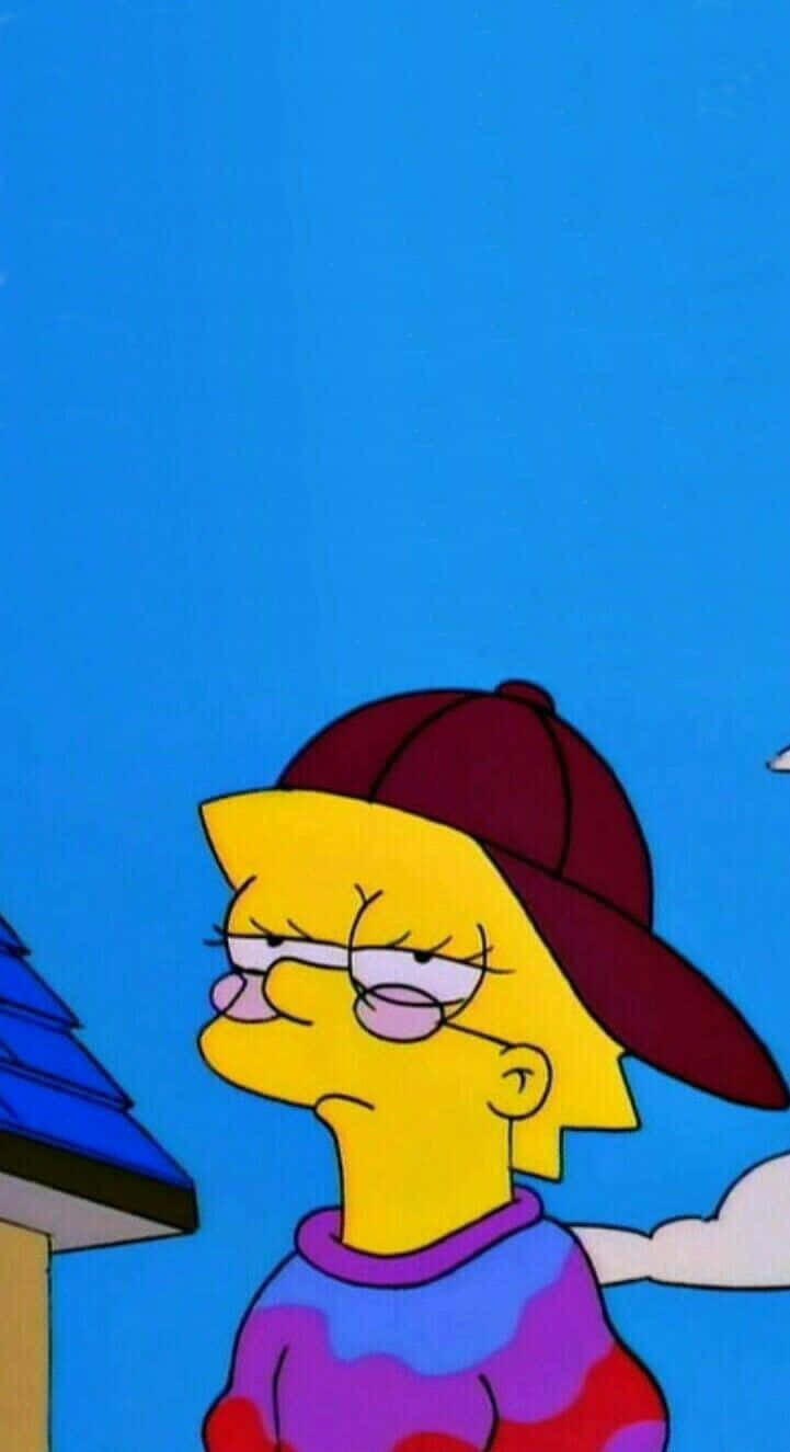 Mwonekano wa Aesthetic wa Lisa Simpson Picha ya Ukuta