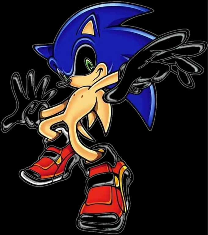 Mwonekano wa Kawaida wa Sonic the Hedgehog Picha ya Ukuta