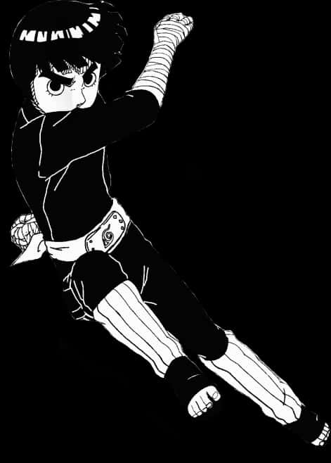Mwonekano wa Kitendo wa Rock Lee Picha ya Ukuta