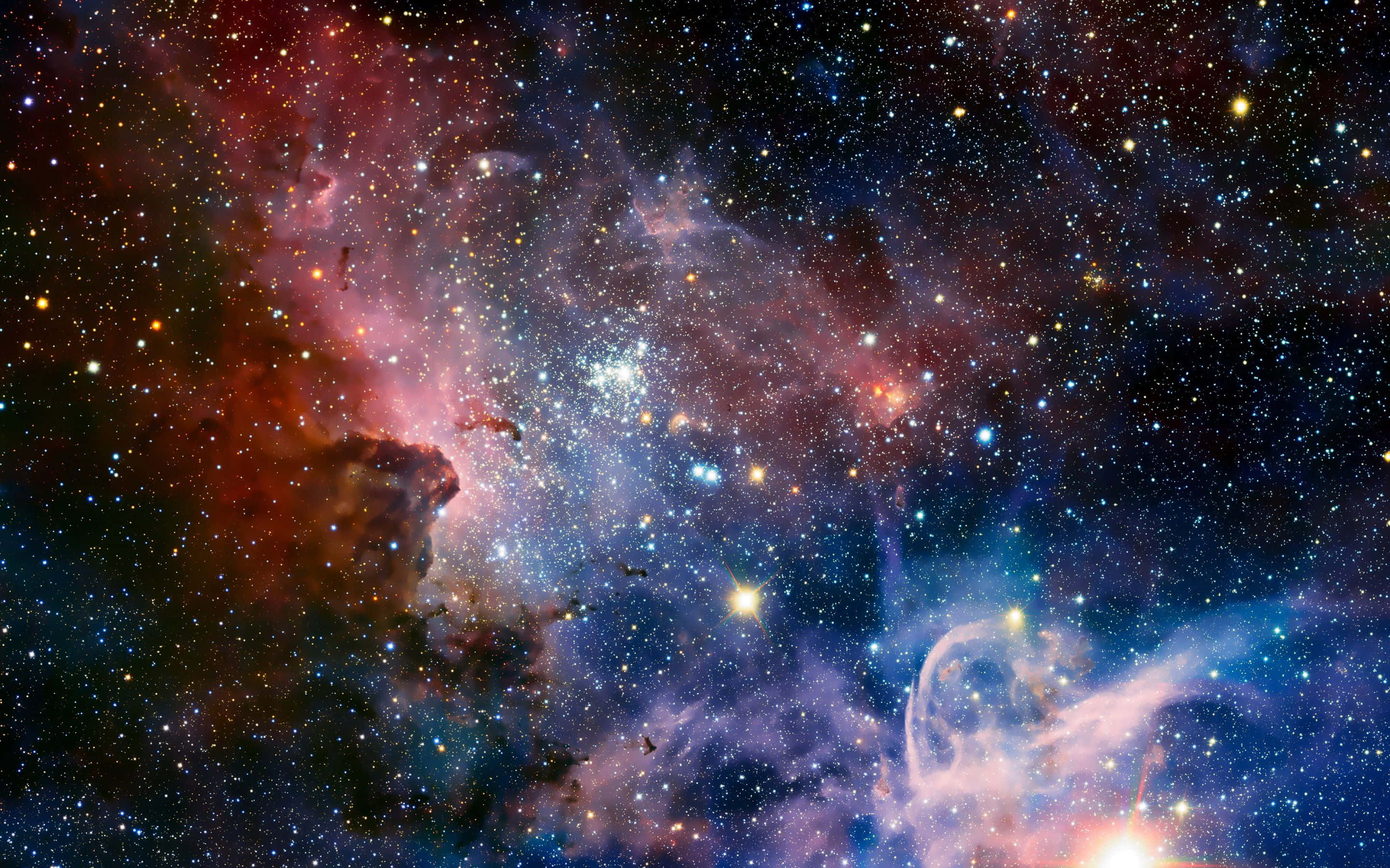 mwonekano wa nebula na mwonekano wa nyota na nebula Picha ya Ukuta