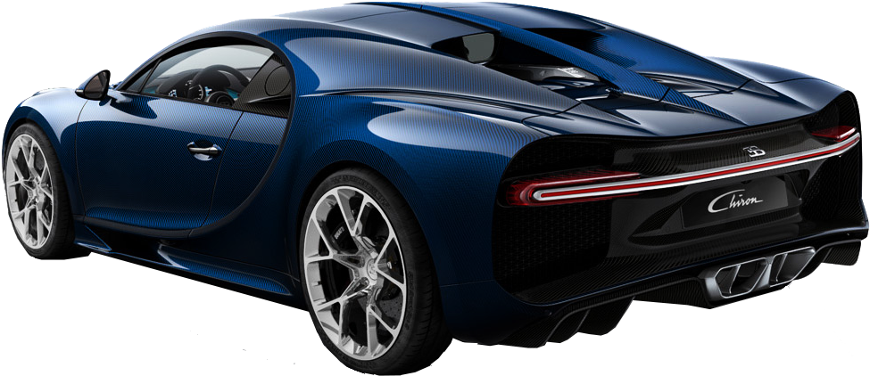 Mwonekano wa Nyuma wa Bugatti Chiron ya Bluu Picha ya Ukuta