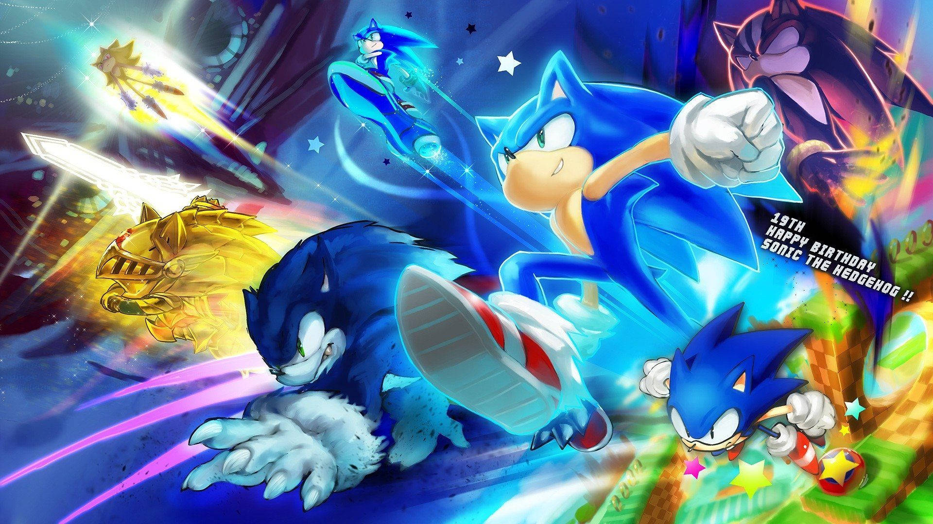 Mwonekano wenye nguvu na wa kipekee wa Sonic the Hedgehog Picha ya Ukuta