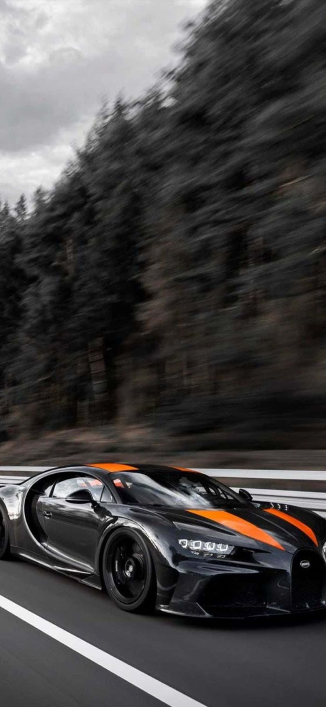 Mwoneko na Kasi: iPhone XS na Bugatti Veyron Picha ya Ukuta