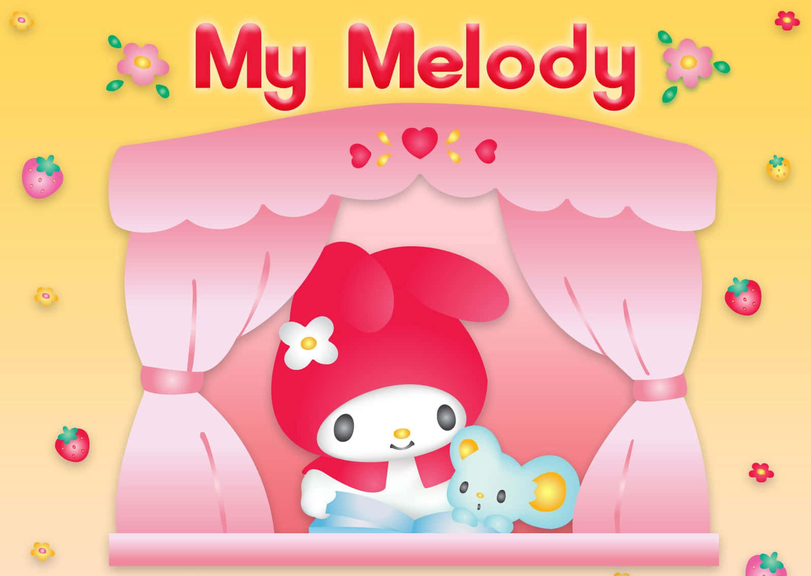 My Melody Mrembo na Flat Panya Picha ya Ukuta