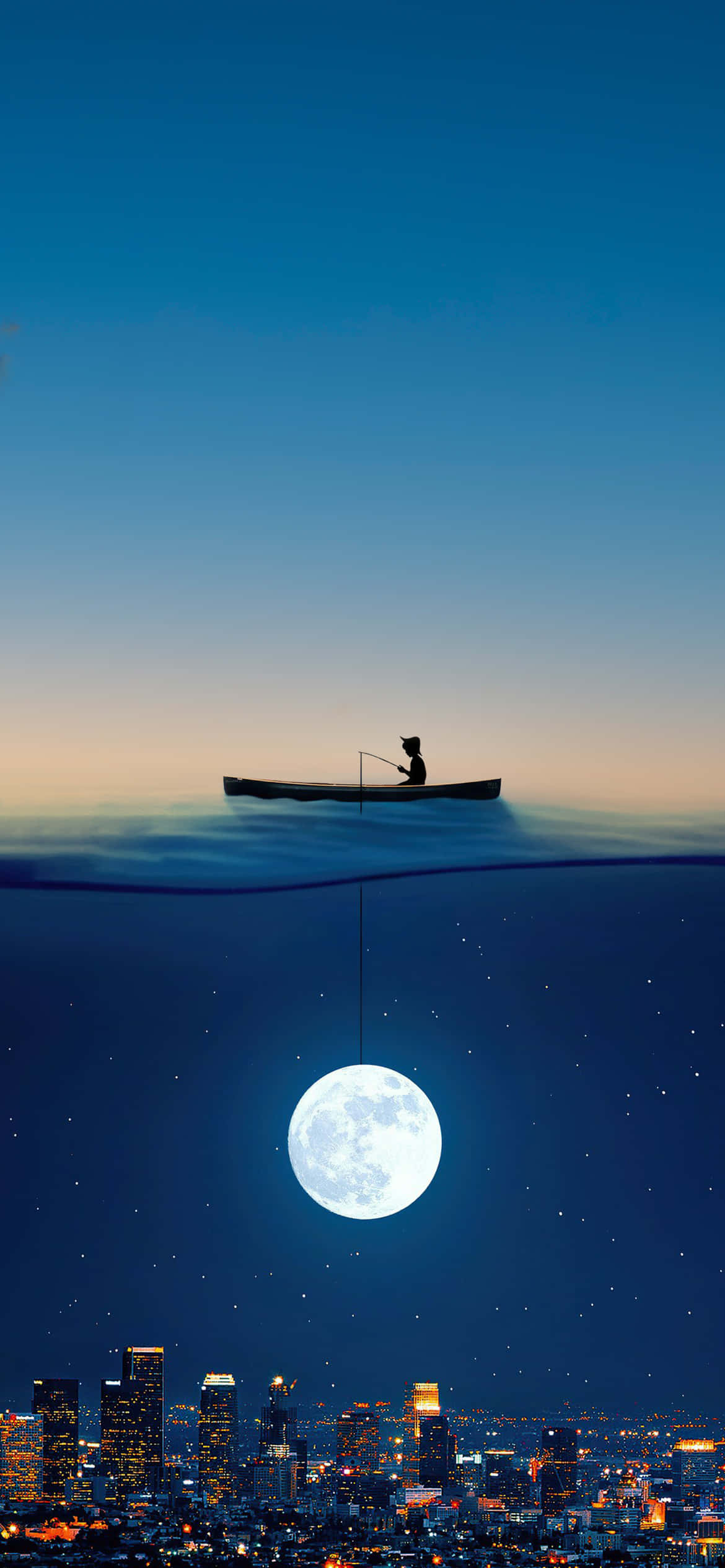 Mystical Lunar Landscape Picha ya Ukuta