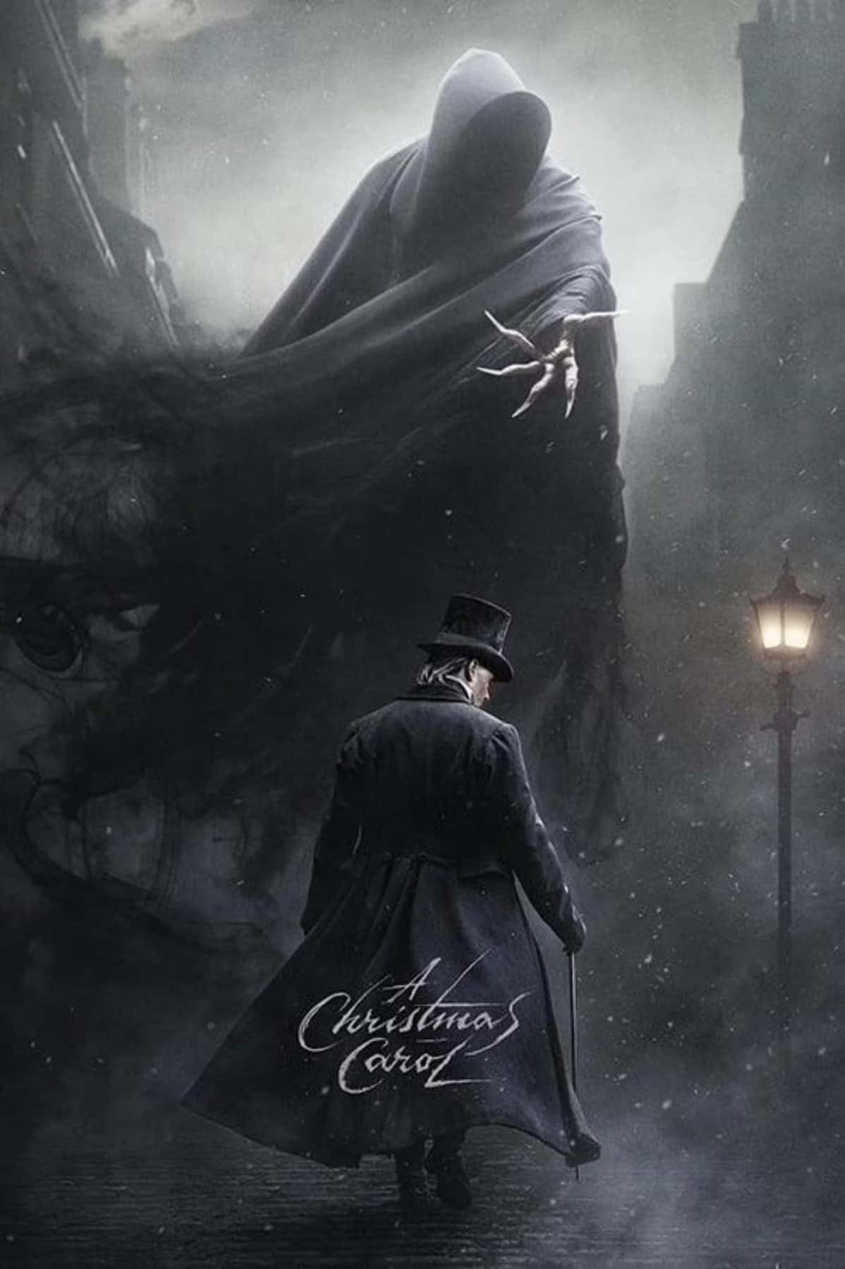 Mzimu wa Krismasi wa Zamani unamtembelea Scrooge katika 'A Christmas Carol' Picha ya Ukuta