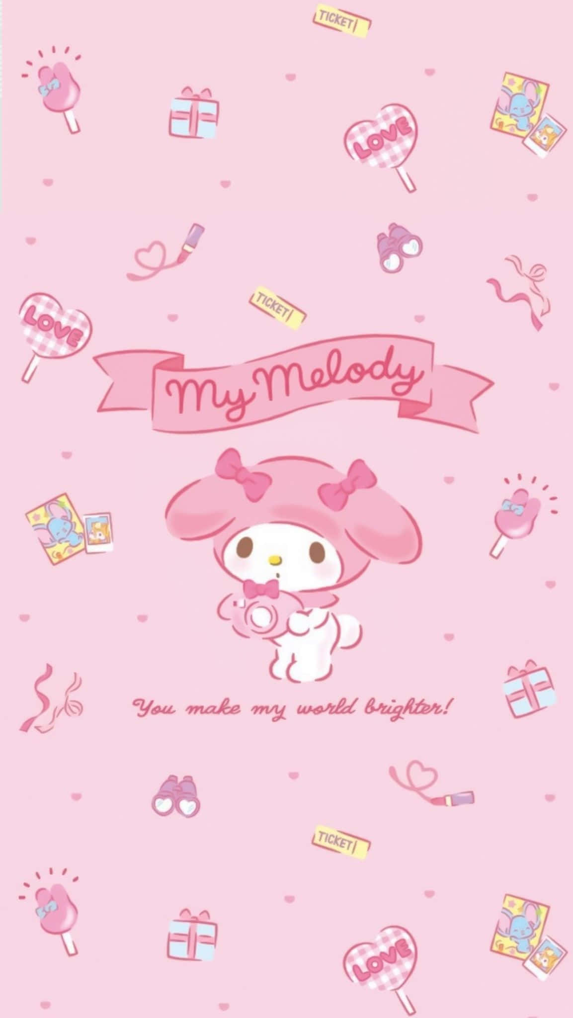 Mzuri My Melody Mhusika wa Katuni Sanrio Picha ya Ukuta