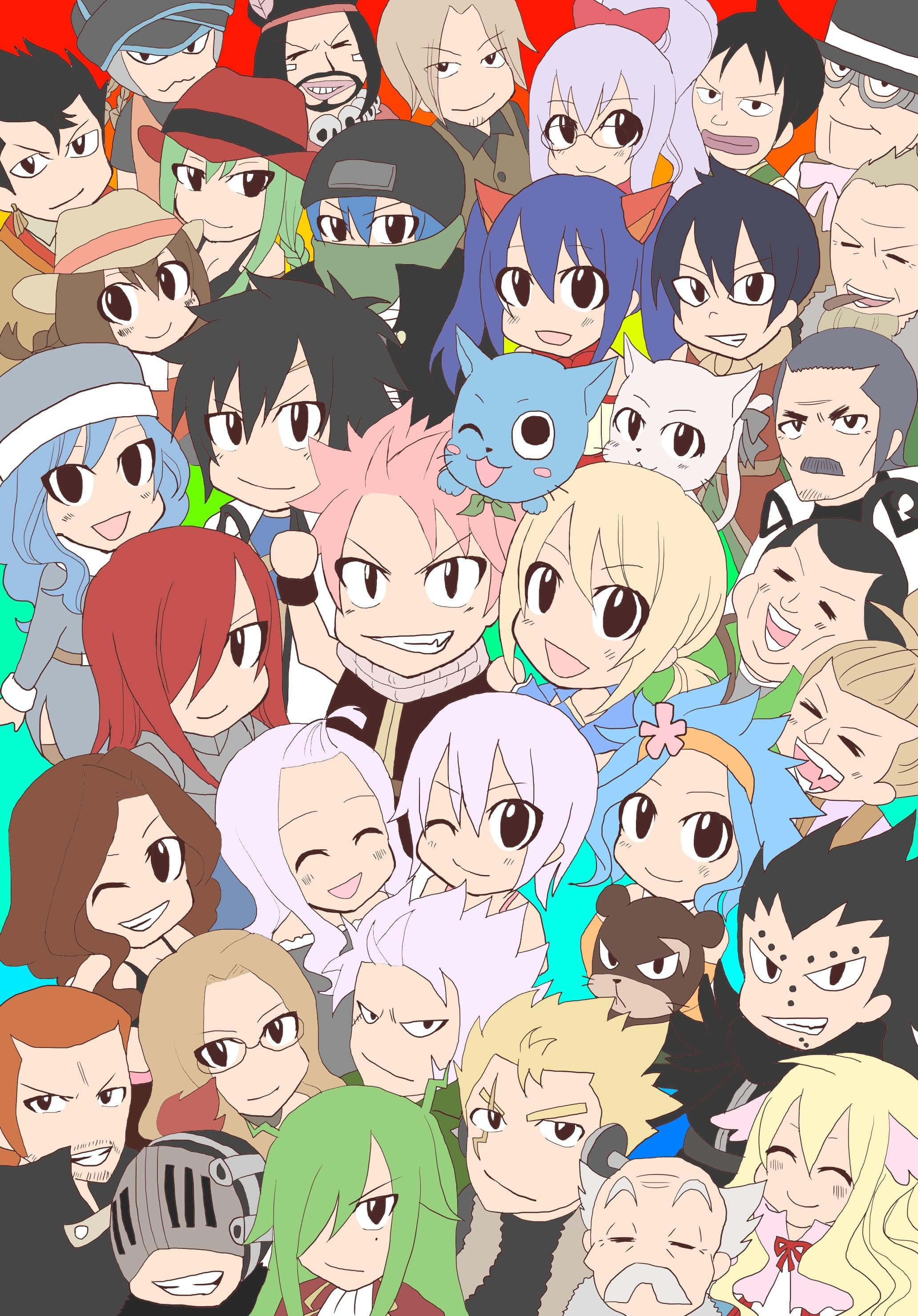 Nadharia ya Urembo ya Fairy Tail Chibi Picha ya Ukuta
