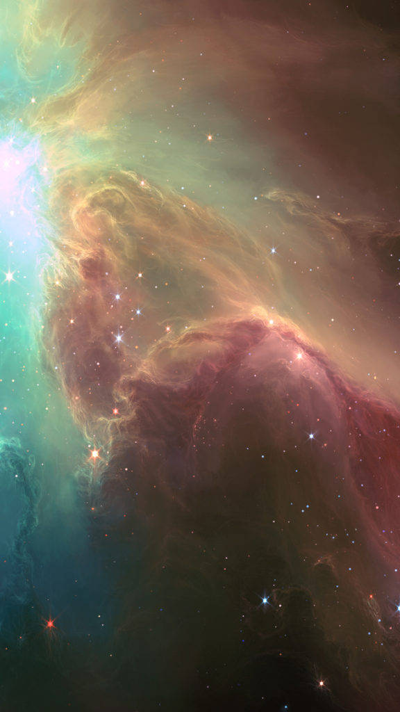 Nafasi ya Nebula ya Kijani Kibichi ya iPhone Picha ya Ukuta